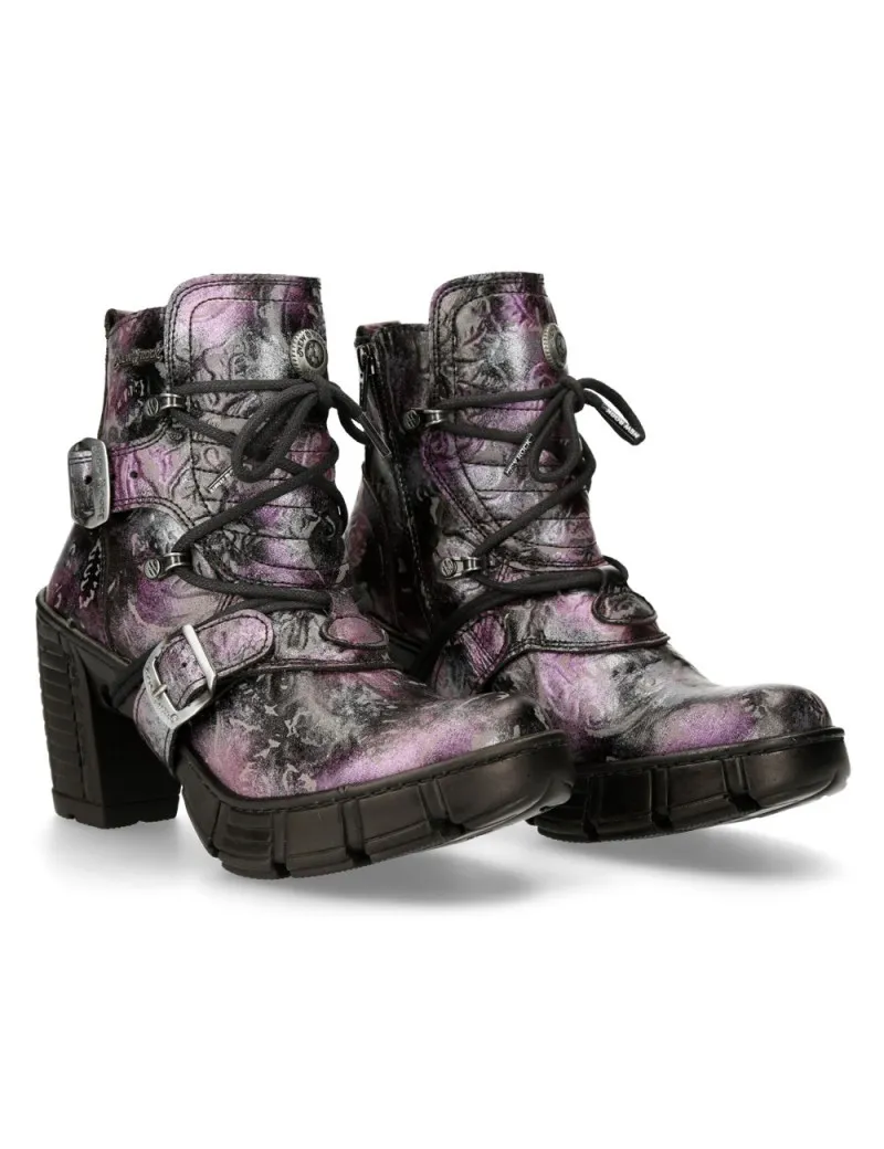 Botines para mujer vintage lila vegan