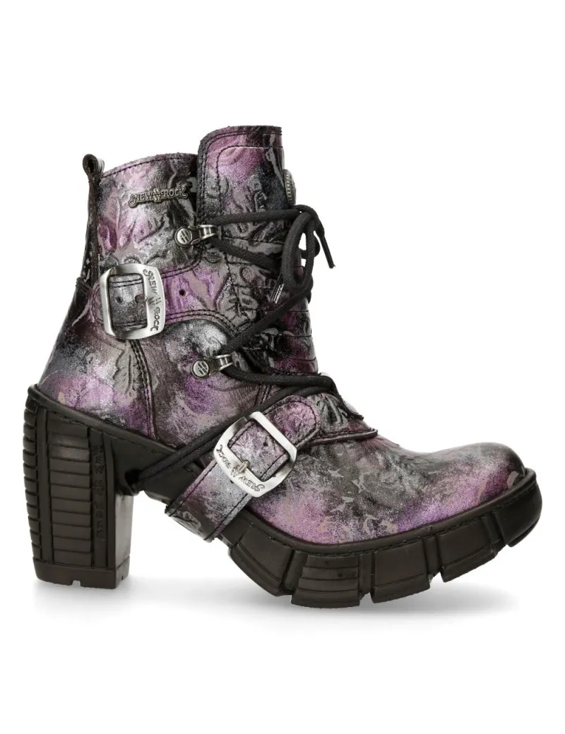 Botines para mujer vintage lila vegan