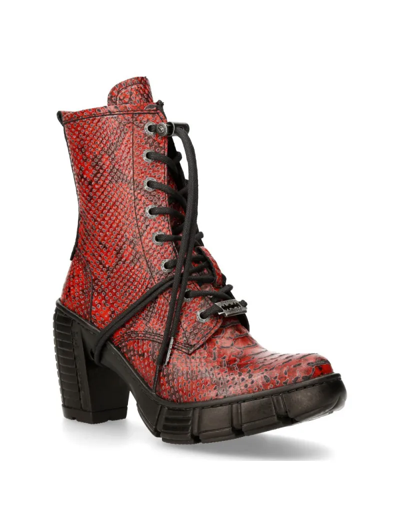 Botines rojo piton mujer veganos