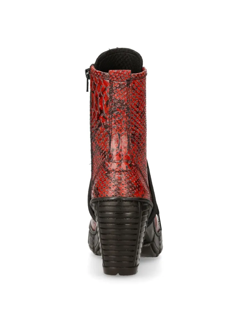 Botines rojo piton mujer veganos