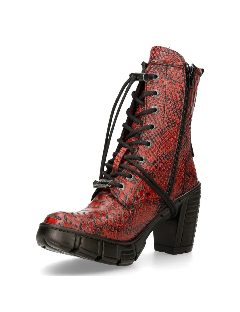 Botines rojo piton mujer veganos