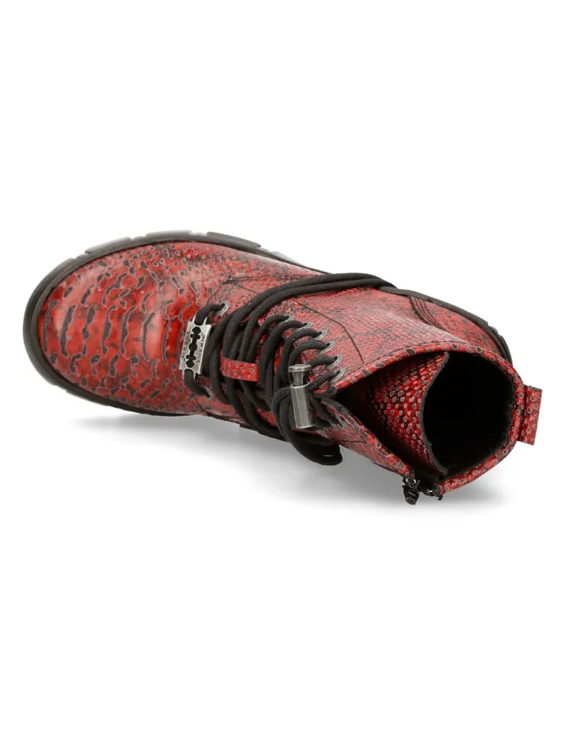Botines rojo piton mujer veganos
