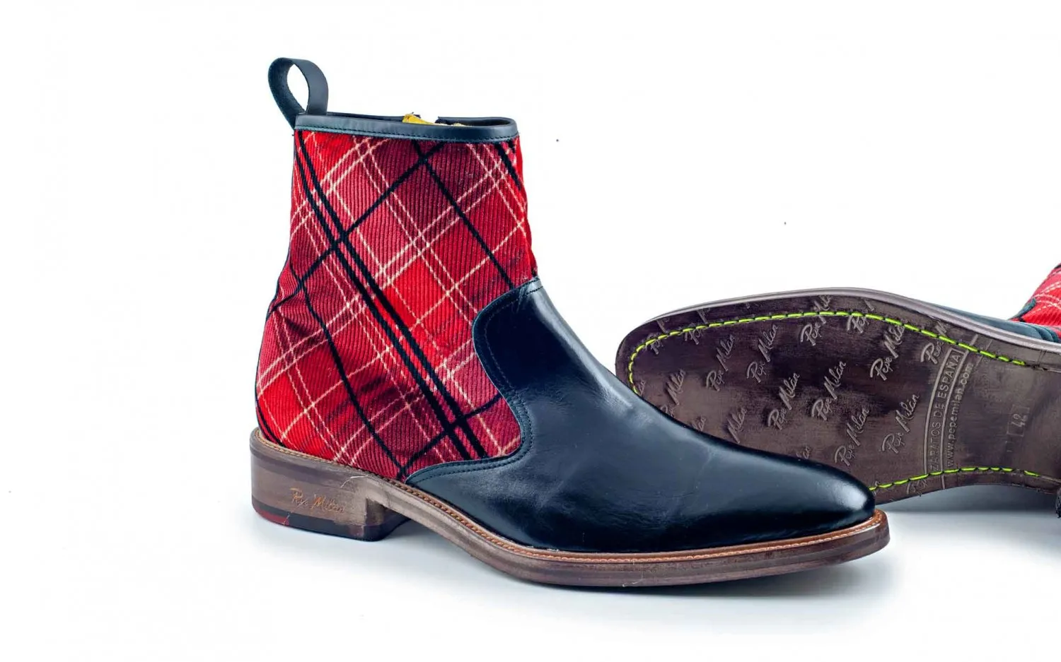 Botín escocés moda hombre
