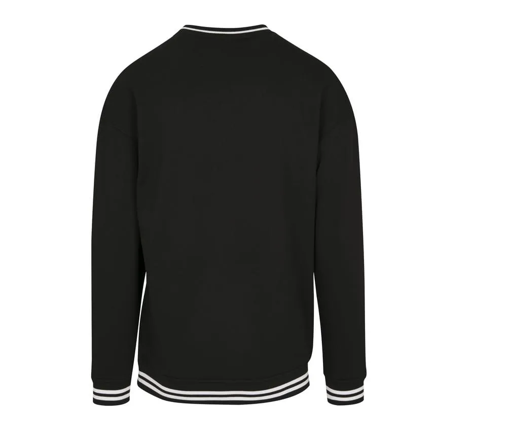 BUILD YOUR BRAND BY104  SUDADERA DE RAYAS PARA HOMBRE BY104  NEGRO / BLANCO