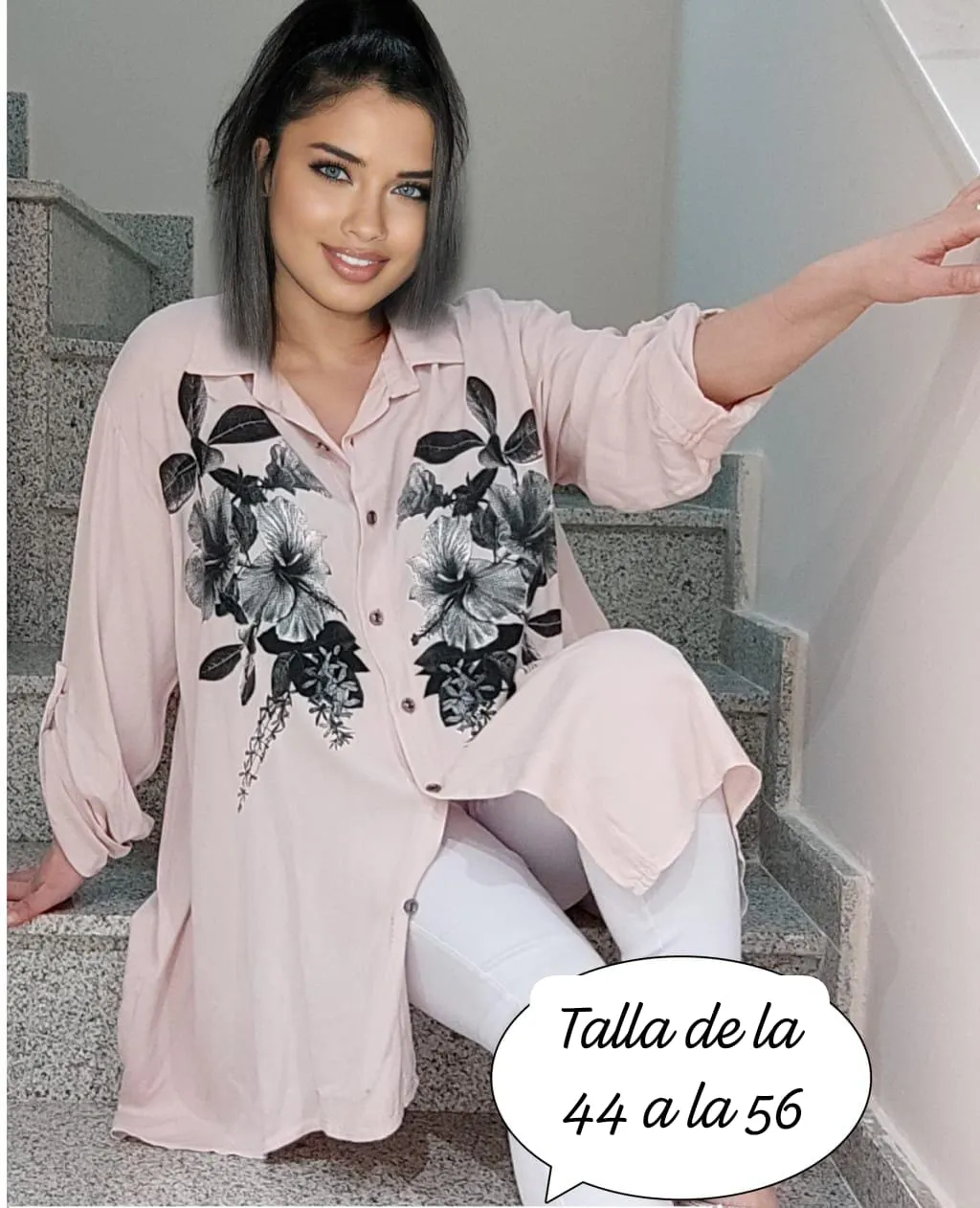 Camisa Estampada Mujer Talla Grande