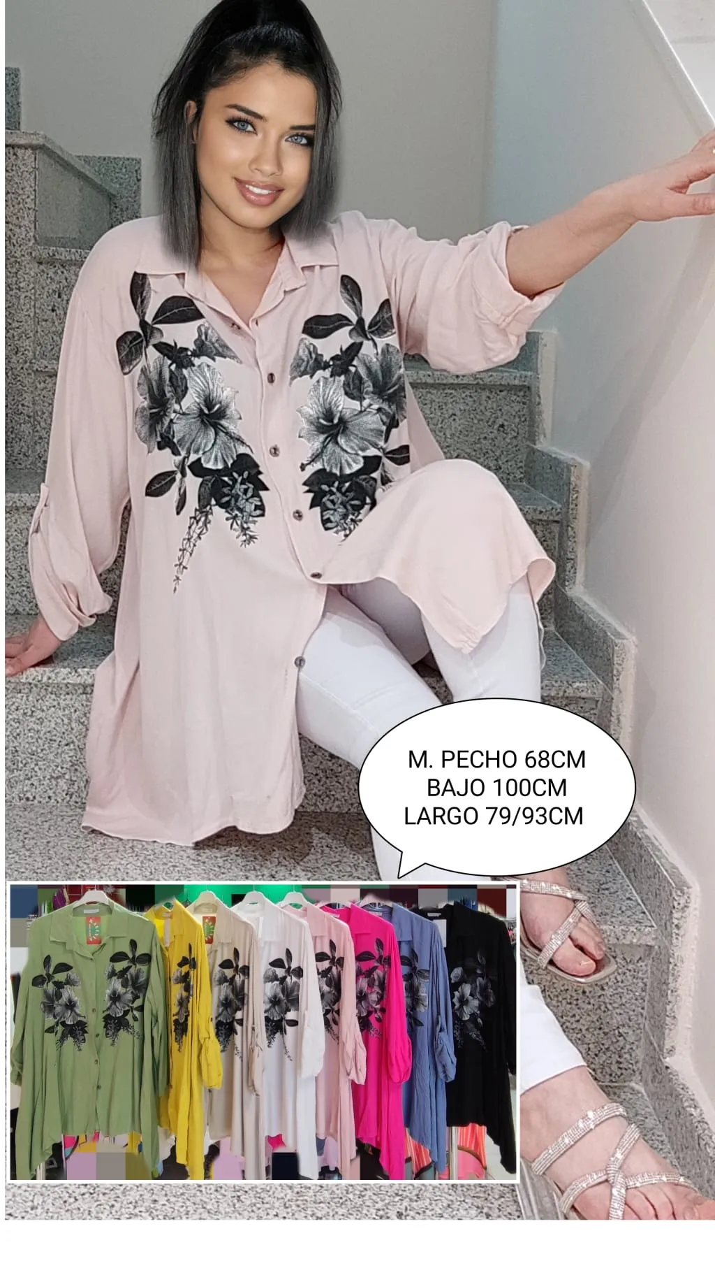 Camisa Estampada Mujer Talla Grande