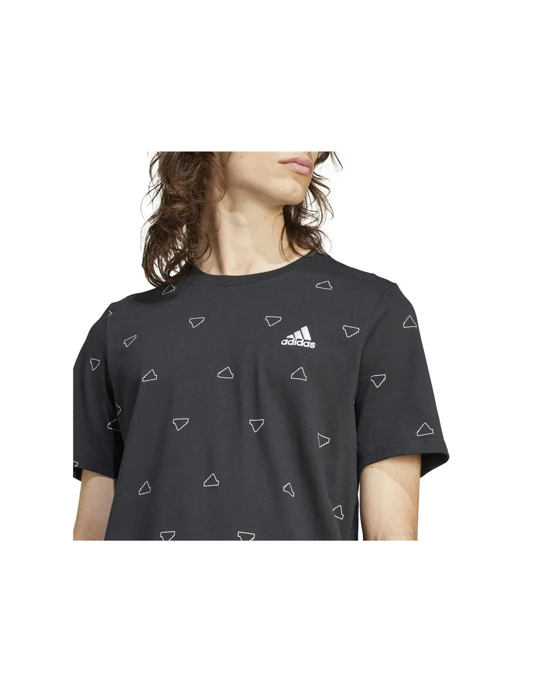 Camiseta adidas Essentials Monogram Hombre Negro