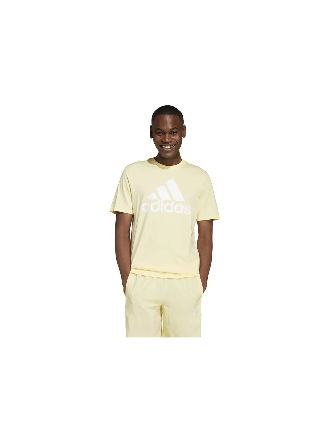 Camiseta adidas Essentials Single Big Logo Hombre Amarillo
