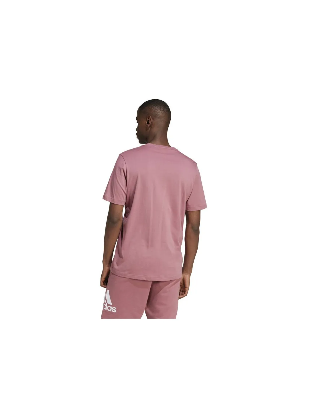 Camiseta adidas Essentials Single Embroidered Small Logo Hombre Rosa