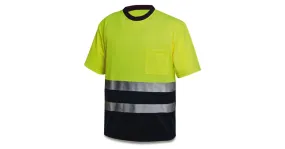Camiseta Alta Visibilidad poliéster amarillo/azul marino 150 gr.