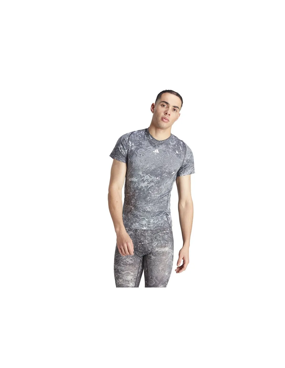 Camiseta de Fitness adidas Essentials Tf Aop Hombre Negro