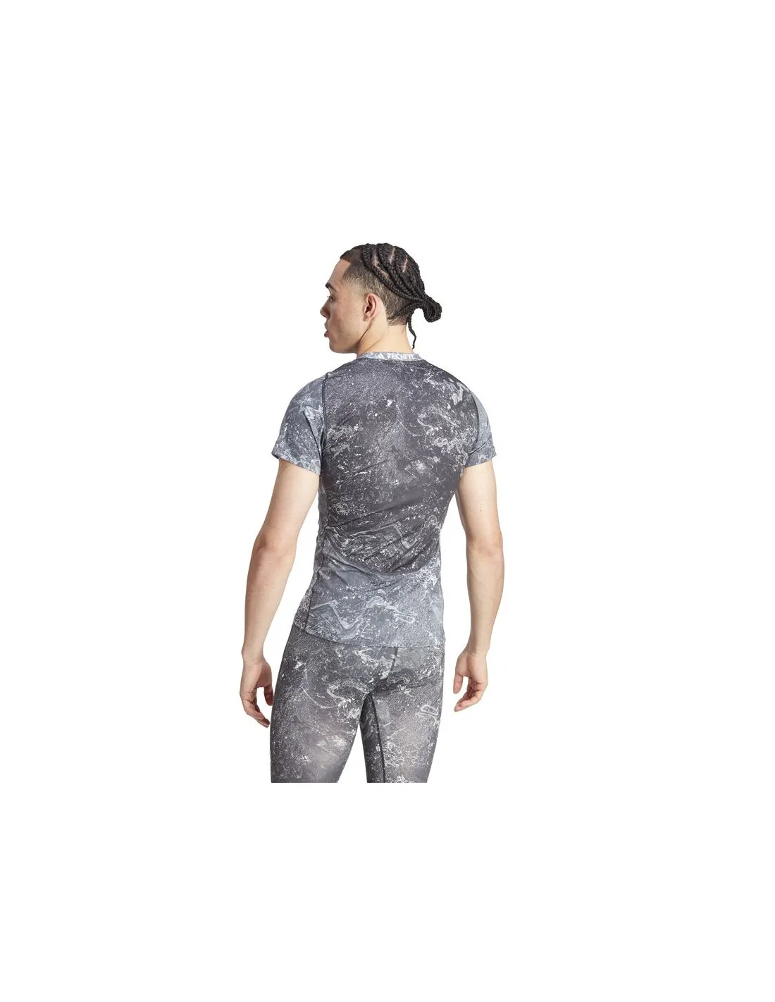 Camiseta de Fitness adidas Essentials Tf Aop Hombre Negro