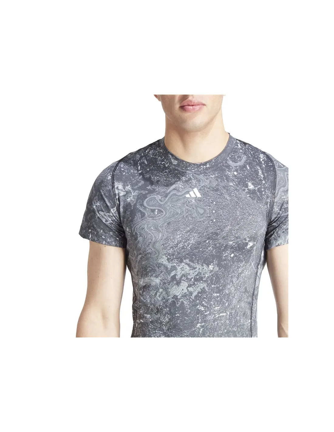 Camiseta de Fitness adidas Essentials Tf Aop Hombre Negro