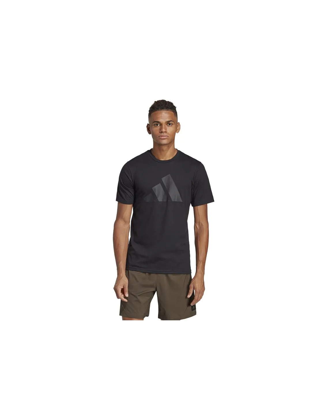 CAMISETA DE FITNESS ADIDAS ESSENTIALS TRES FEELREADY LOGO HOMBRE NEGRO