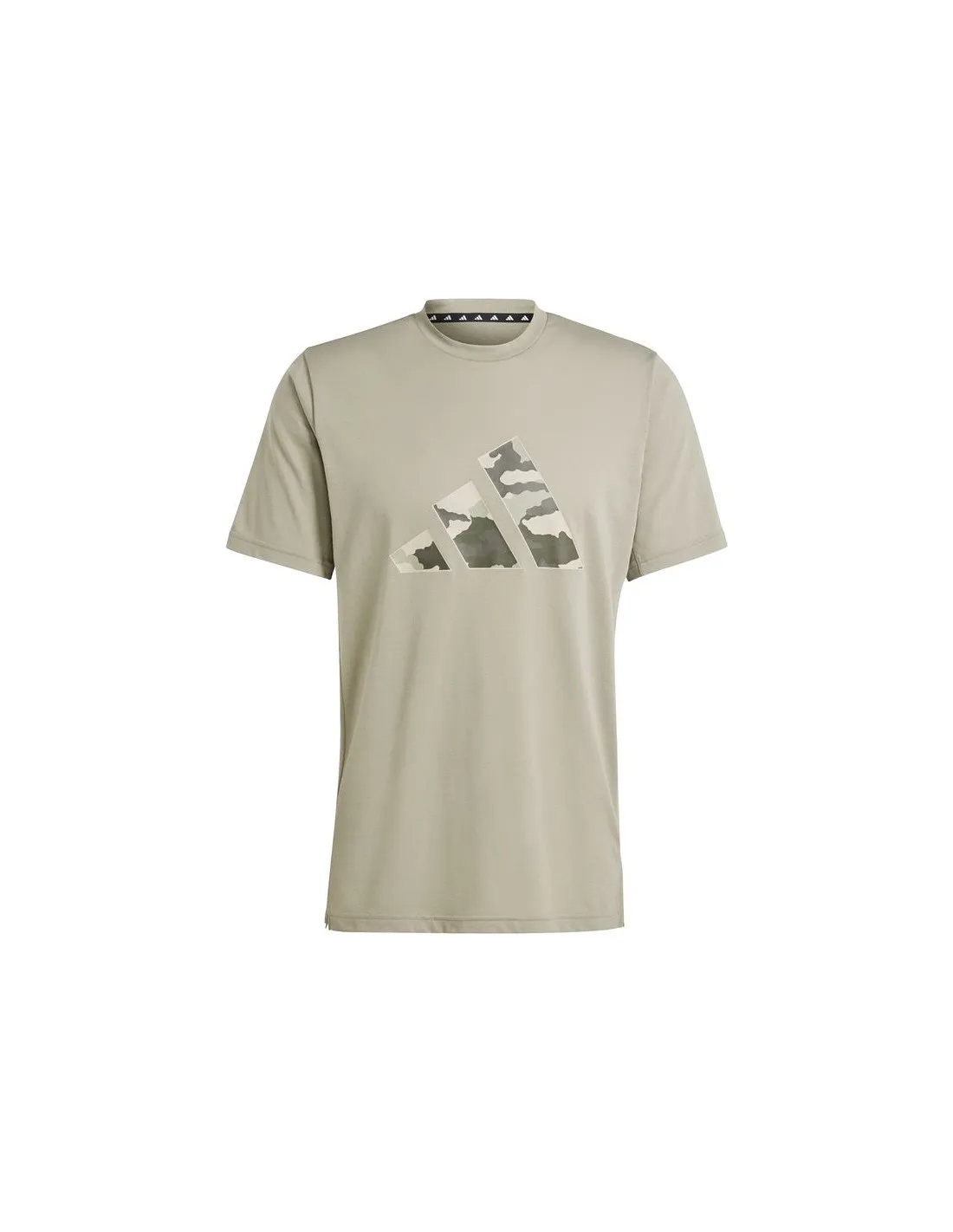 Camiseta de Fitness adidas Train Essentials Camo Graphic Logo Hombre Gris