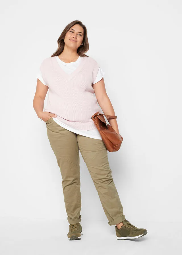 Camiseta larga estilo boxy de manga corta Blanco