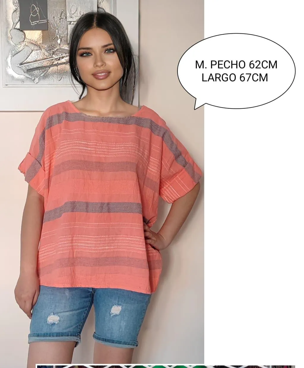 Camiseta Manga Corta Mujer Talla Grande