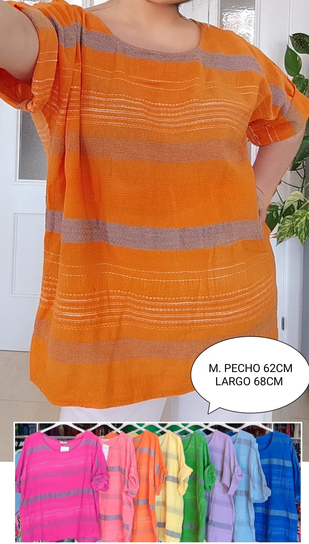 Camiseta Manga Corta Mujer Talla Grande