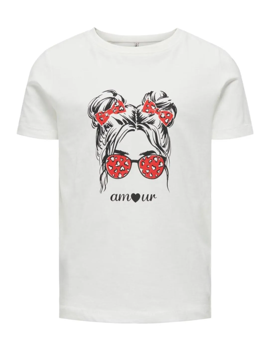 Camiseta Only Kids Felice blanca de manga corta para niña