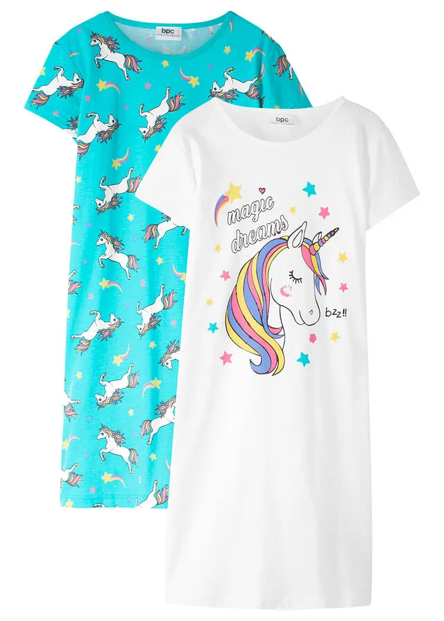 Camisón (2 unidades) Celeste/blanco