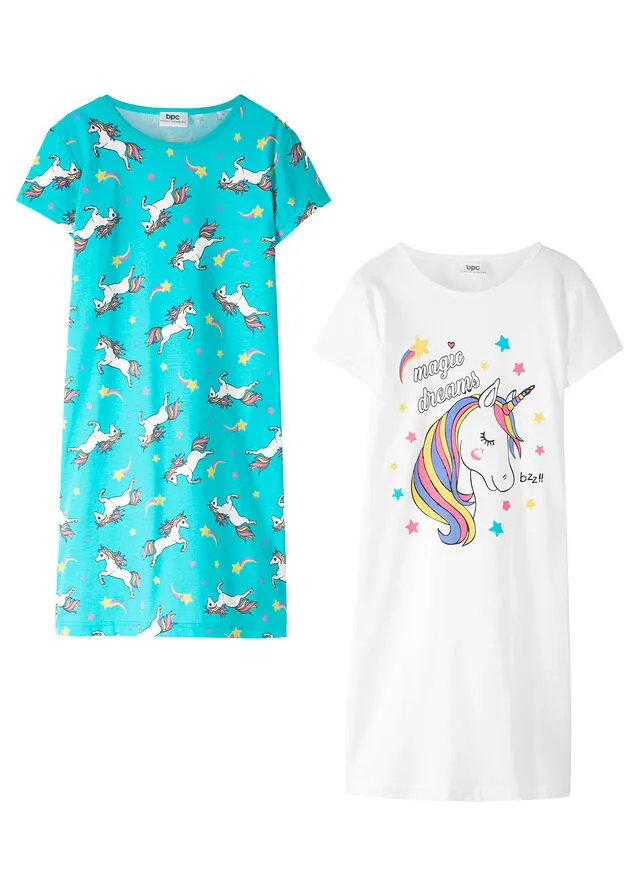 Camisón (2 unidades) Celeste/blanco