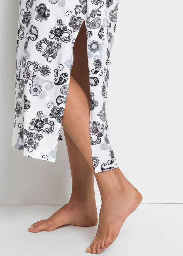 Camisón Blanco lana/gris estampado