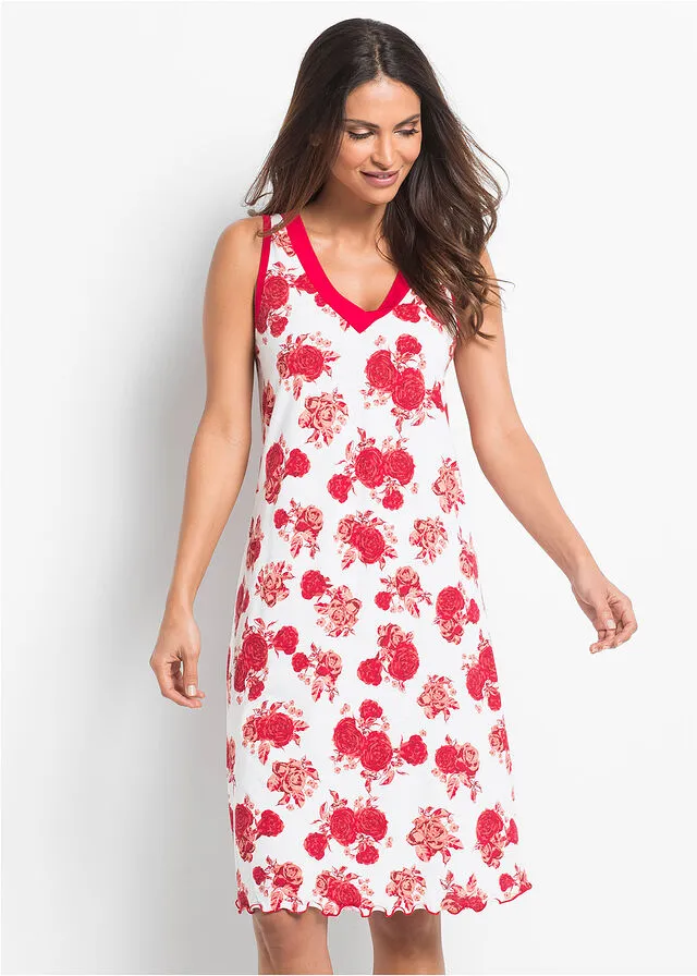 CAMISóN BLANCOROJO DE FLORES
