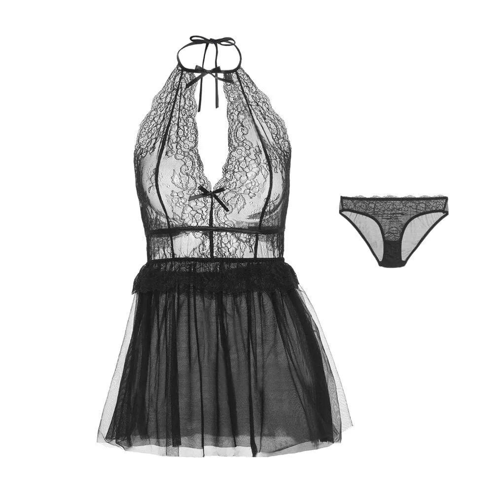 Camisón con tul y encaje