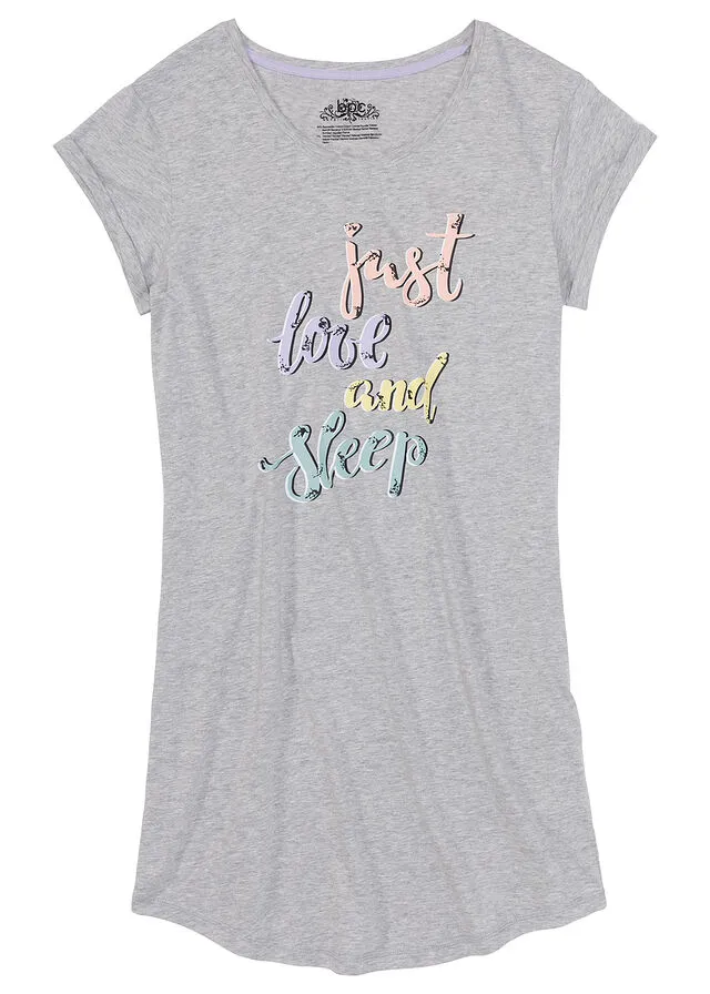 Camisón Gris claro jaspeado estampado