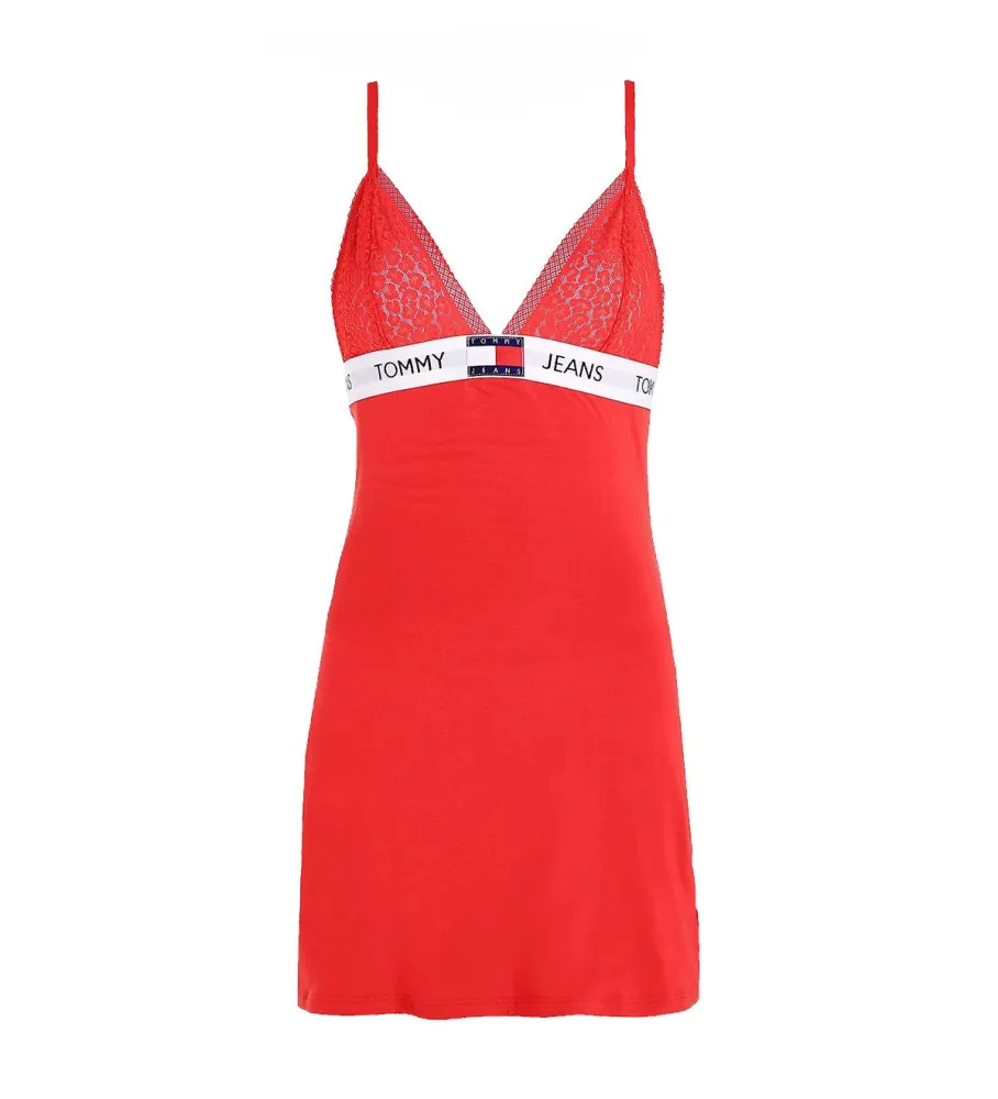 Camisón Heritage con encaje rojo
