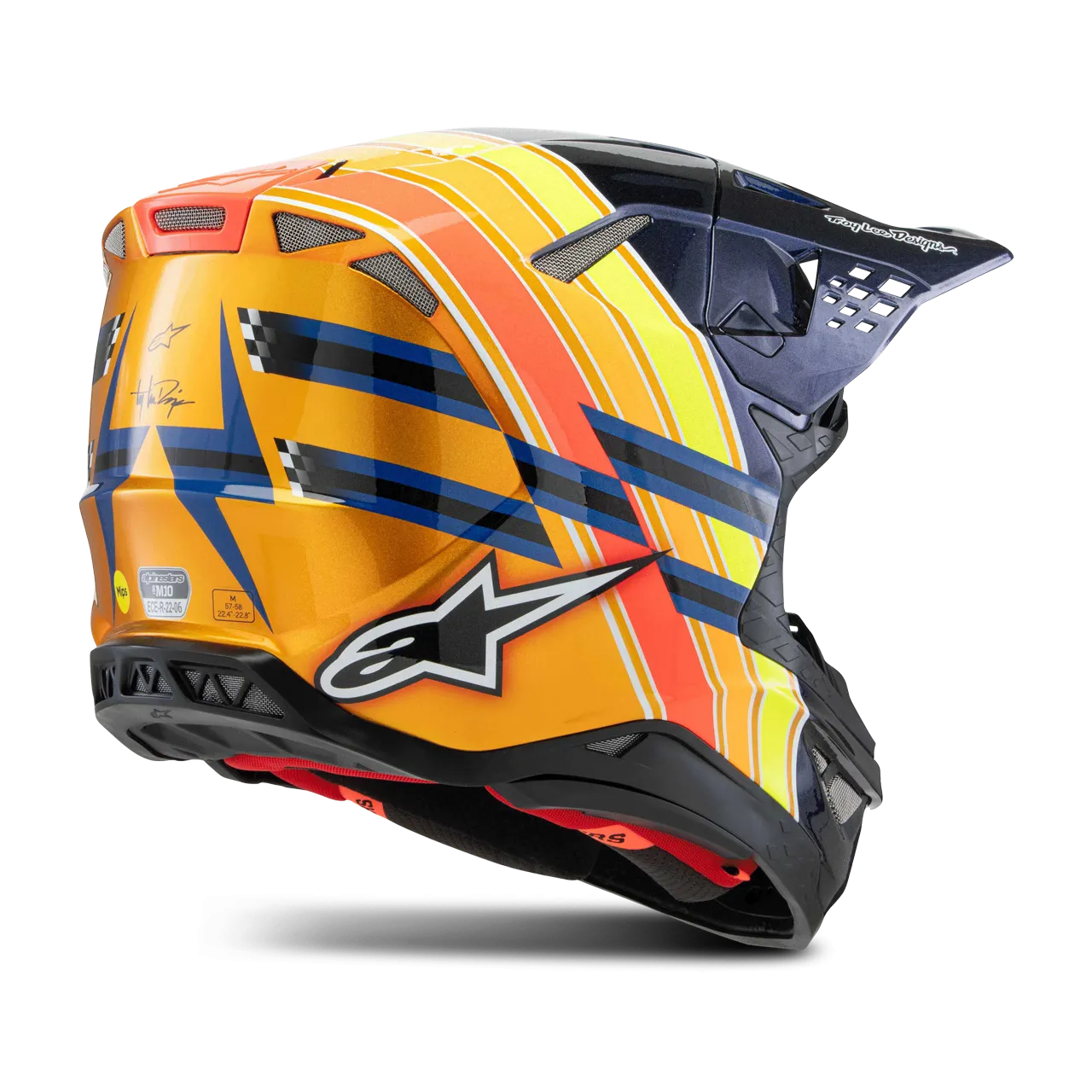 CASCO DE CROSS ALPINESTARS SM10 TLD EDITION 25 ECE06 NEGRONARANJAAMARILLOROJO
