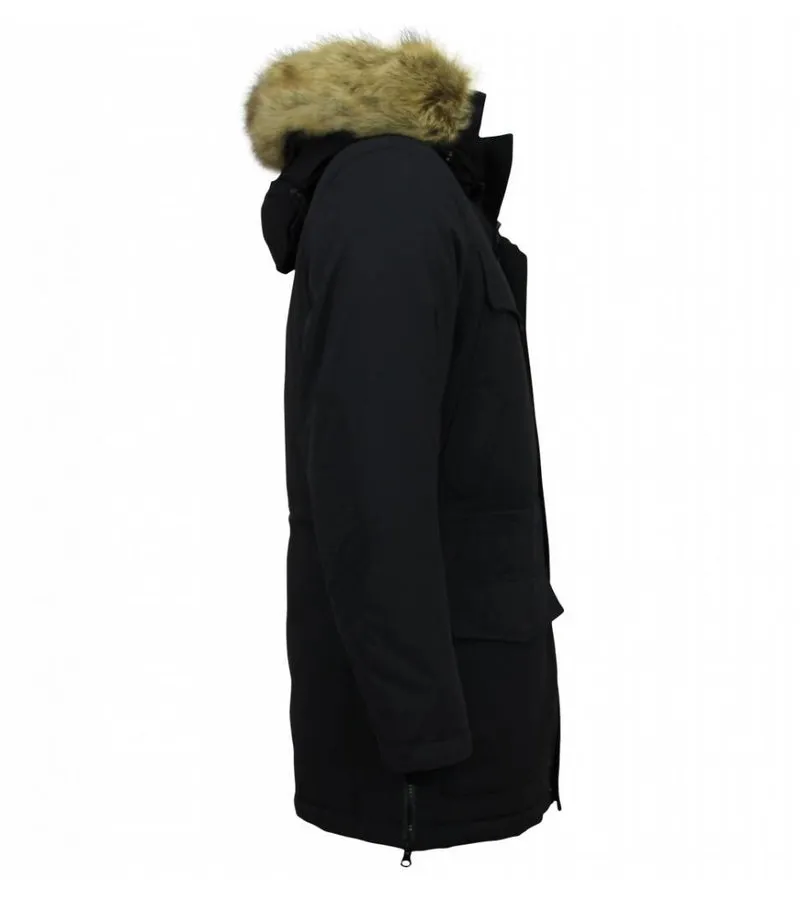 CAZADORAS HOMBRE   PARKA  HOMBRE  PARKA HOMBRE CAPUCHA PELO  AZUL