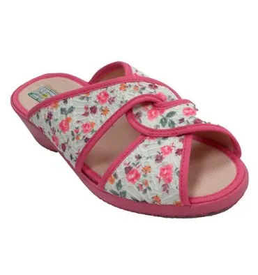 Chanclas estar casa mujer tiras cruzadas Alberola en fuxia