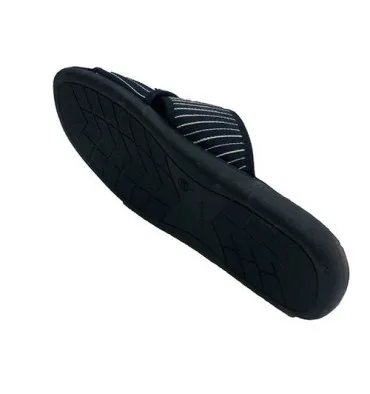 Chanclas estar en casa hombre dos tiras cruzadas con rayas Calzamur en azul marino