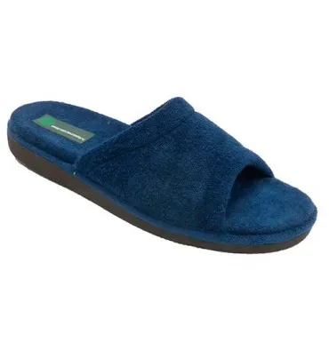 Chanclas hombre toalla abiertas punta y talón anatómicas Miszapatillas en azul marino