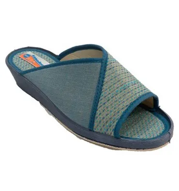 Chanclas mujer abiertas con lunares Soca en azul