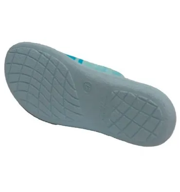 Chanclas mujer abiertas punta talón tumbona y sombrilla Aguas nuevas en turquesa