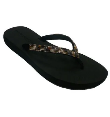 CHANCLAS MUJER DEDO PLAYA PISCINA BRILLANTES GIOSEPPON EN NEGRO