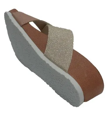 CHANCLAS MUJER DOS TIRAS CRUZADAS GIOSEPPON EN DORADO