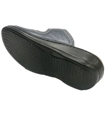Chanclas mujer velcro dos tiras Lorena Mosso en azul marino