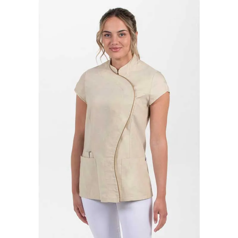 CHAQUETA BEIGE CUELLO MAO ONDA  DYNEKE