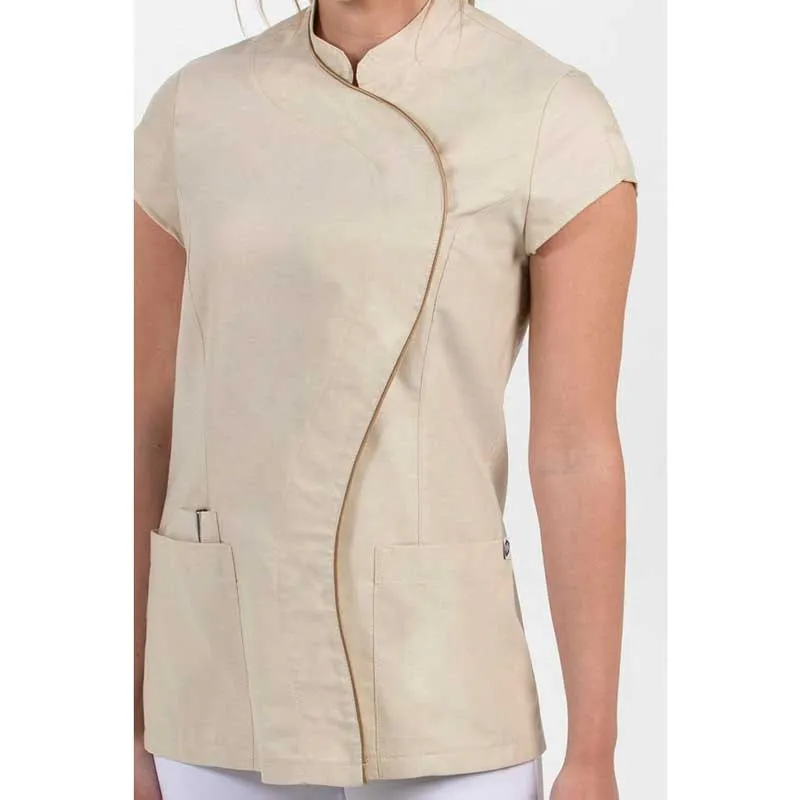 CHAQUETA BEIGE CUELLO MAO ONDA  DYNEKE