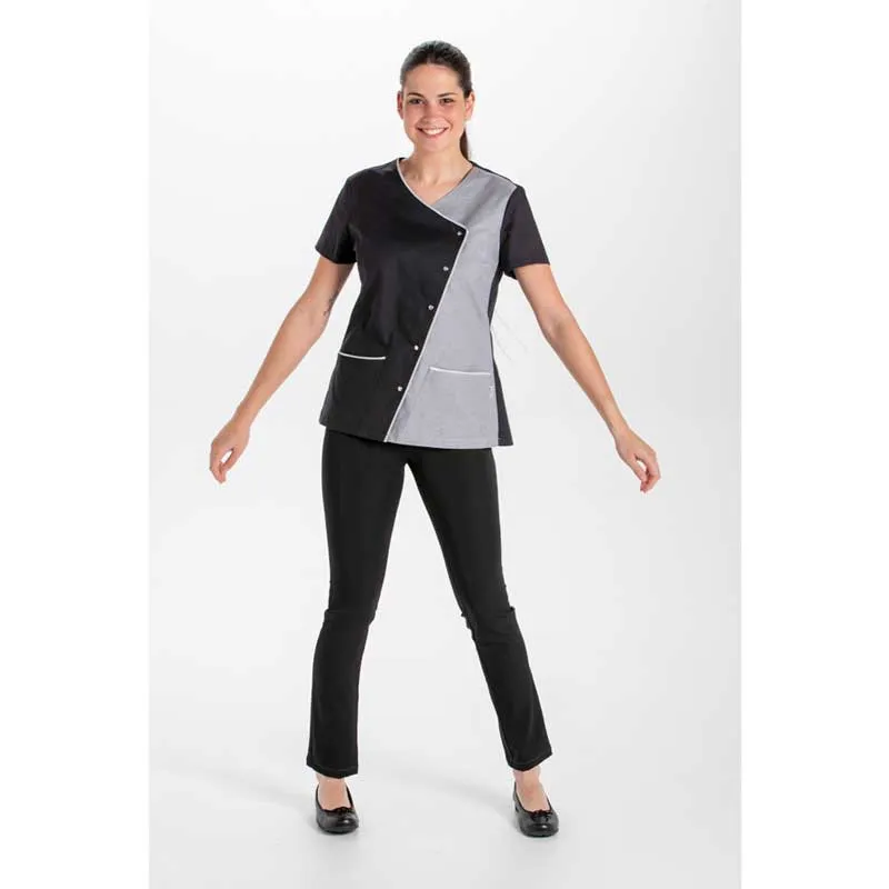 CHAQUETA CRUZADA BICOLOR NEGRA  DYNEKE