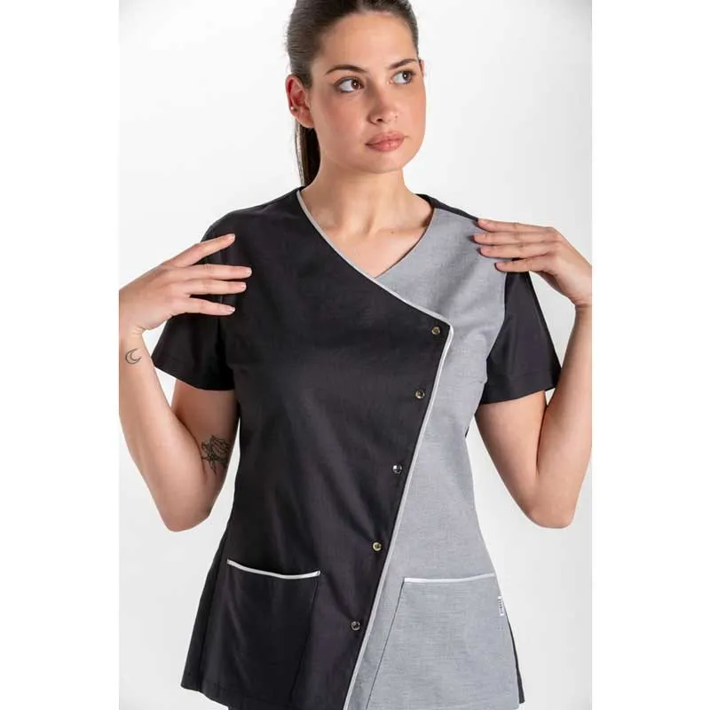 CHAQUETA CRUZADA BICOLOR NEGRA  DYNEKE