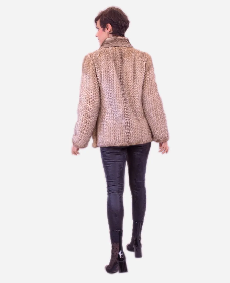 Chaqueta de mujer de pelo de visón tricotado