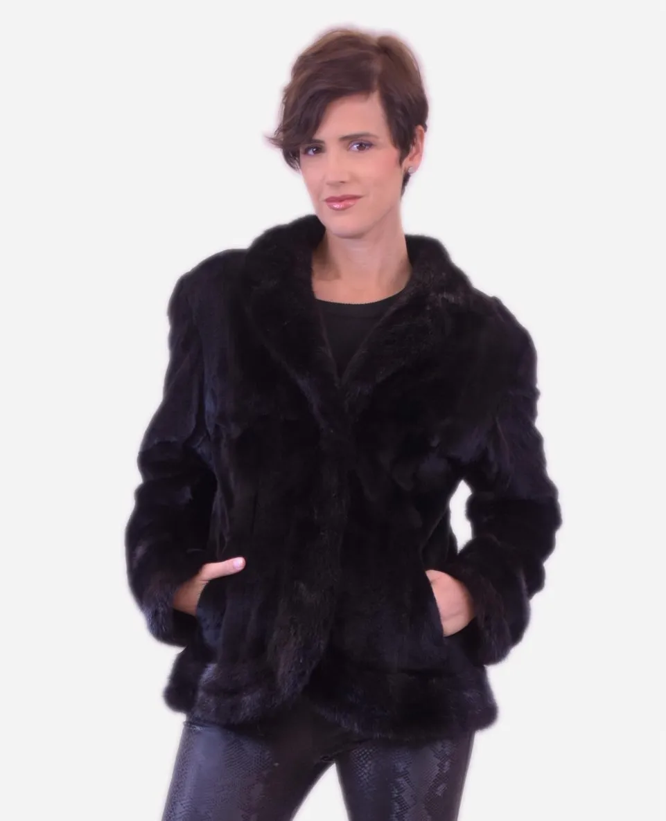 Chaqueta de mujer de pelo de Weasel despinzado
