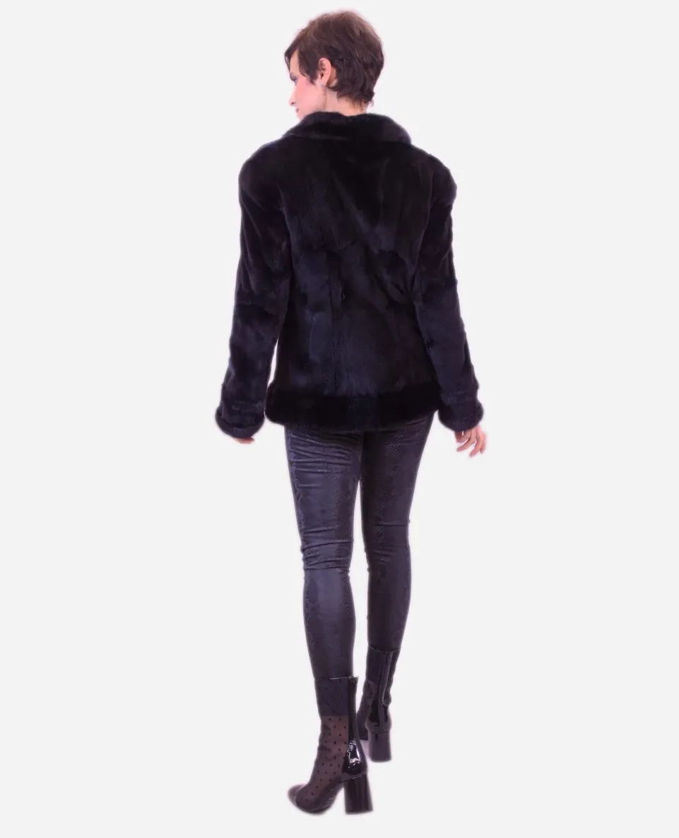 Chaqueta de mujer de pelo de Weasel despinzado