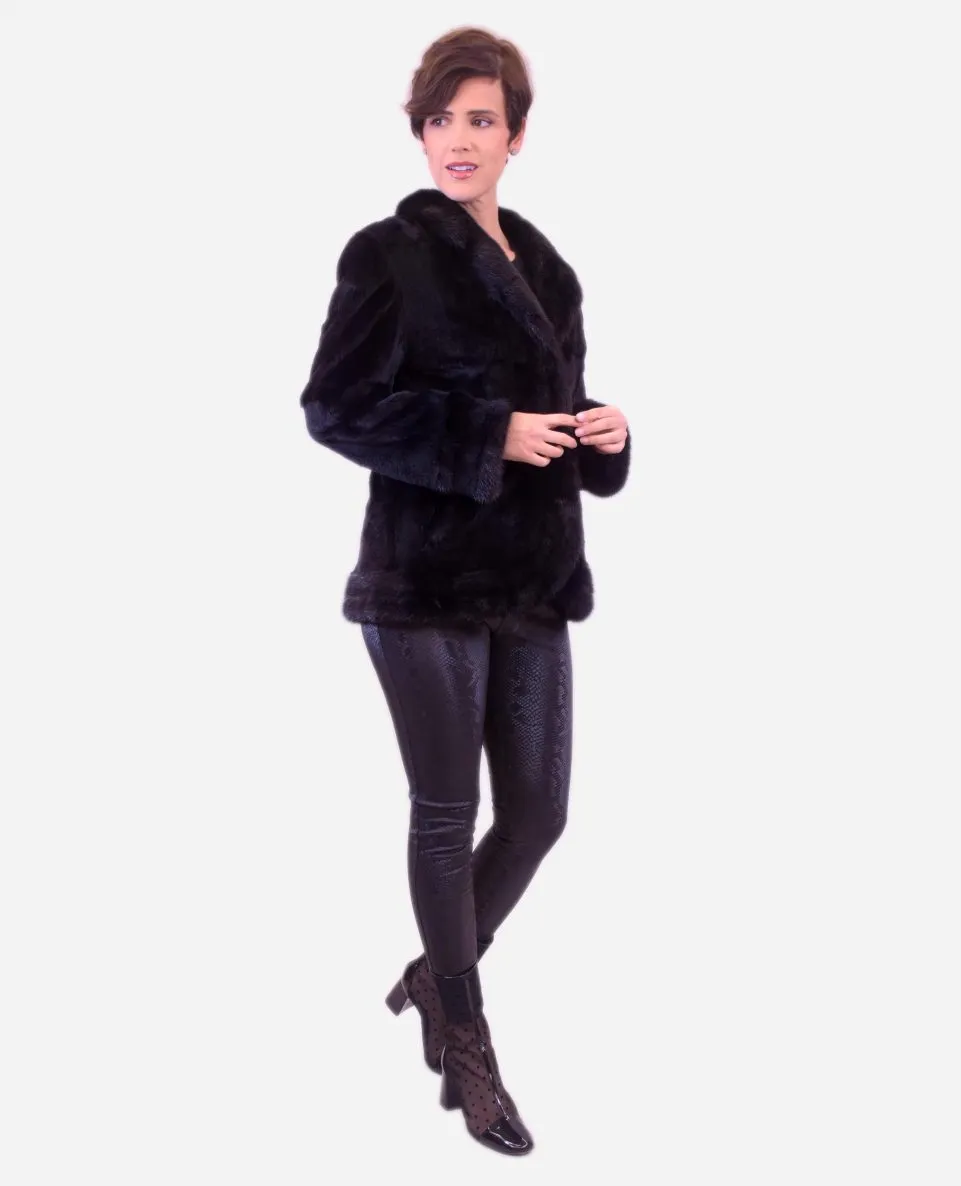 Chaqueta de mujer de pelo de Weasel despinzado