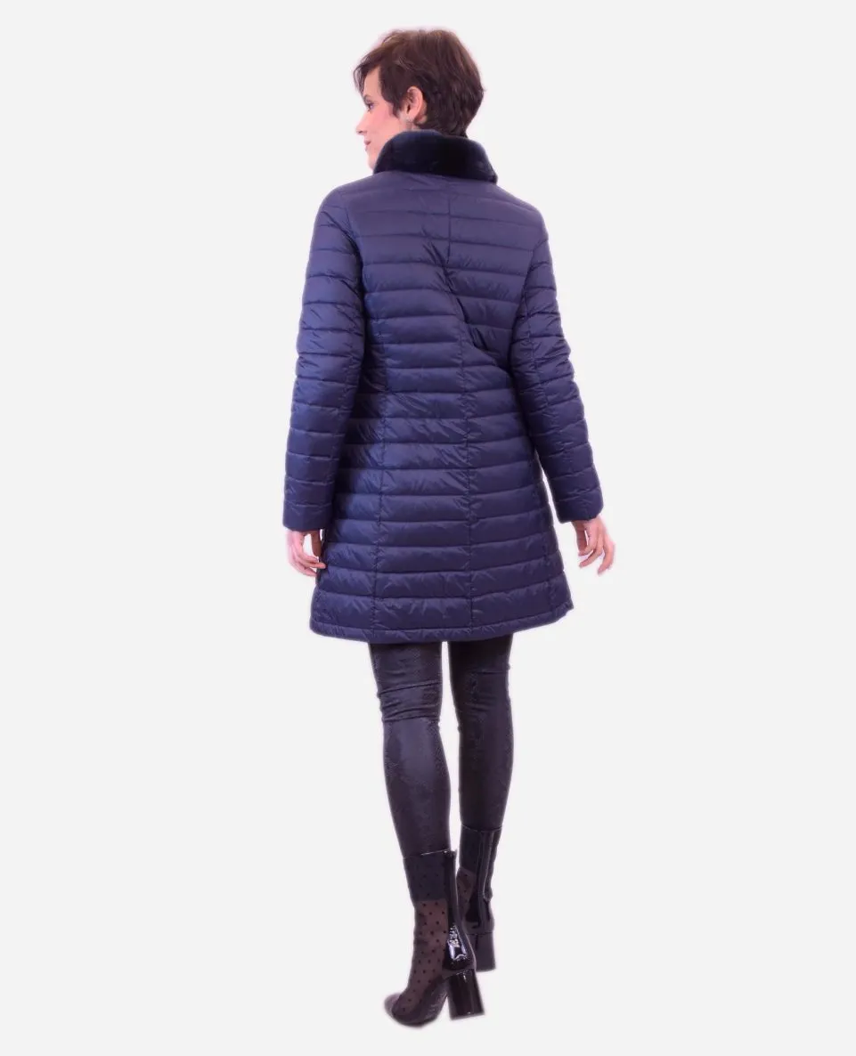 Chaqueta de mujer de pelo rex estilo linner