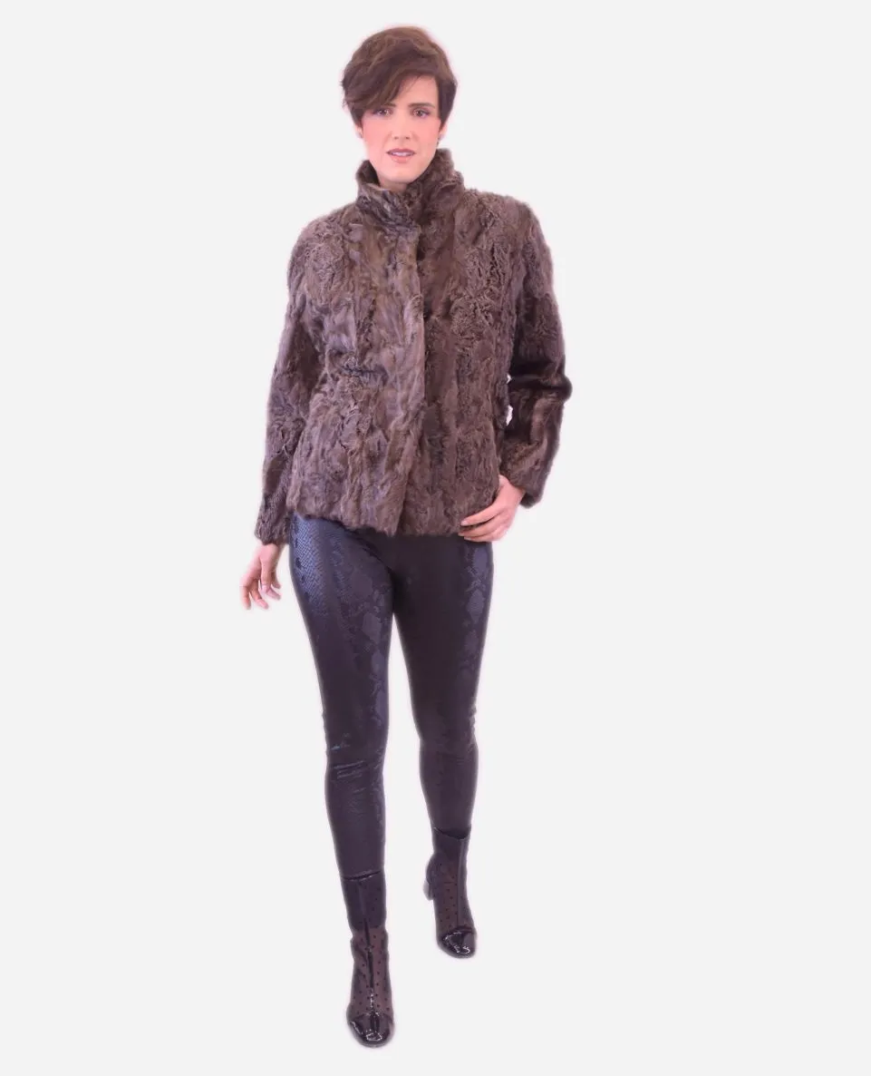 Chaqueta de pelo de mujer de garras de Astrakán